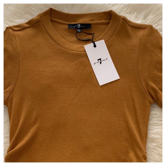 NWT 7 FOR ALL MANKIND Side Ruched Top - Picture 4 of 6